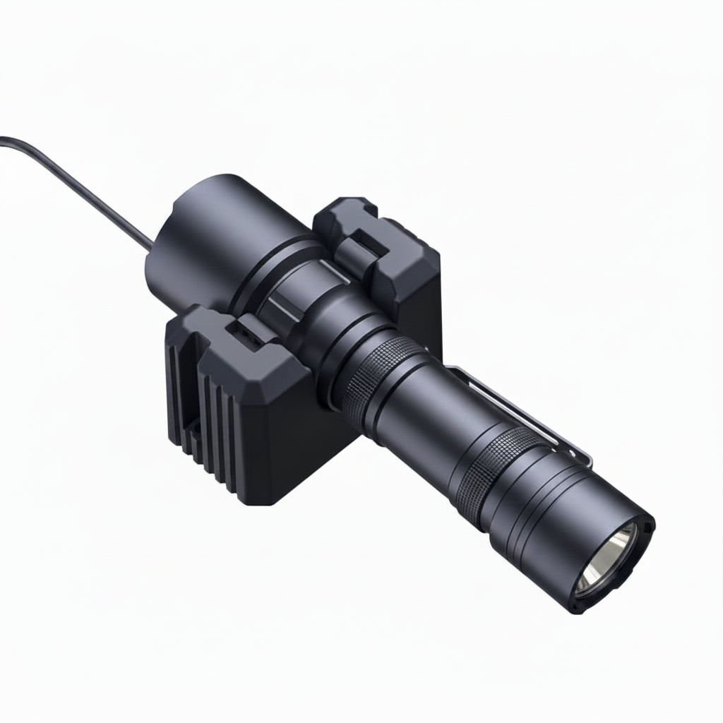 WF26R 3000 Lumen Cradle Charging LED Tactical Flashlight with Edisonbright Charging Cable Carrying Case