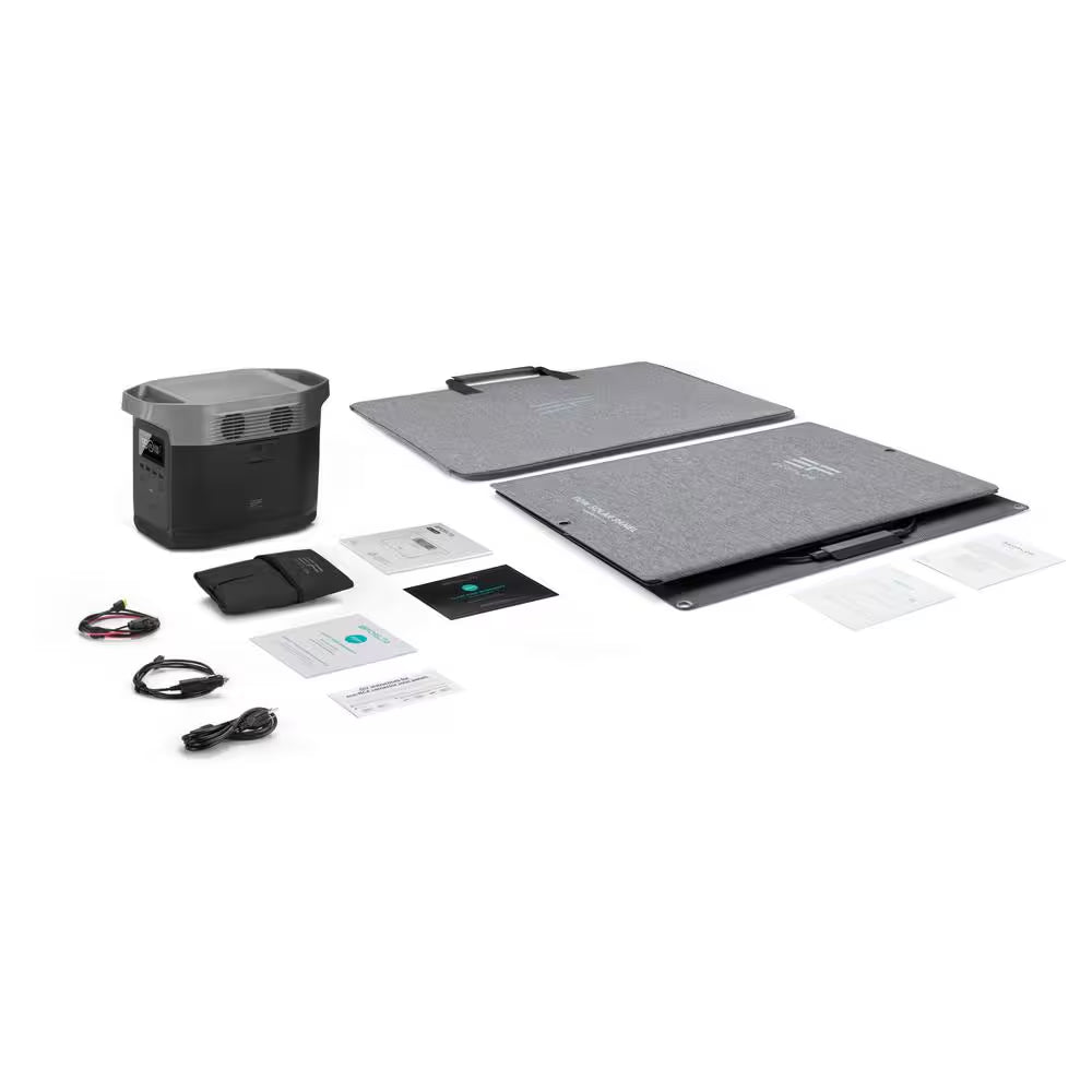 3300-Watt Peak Output DELTA Push Button Start Solar Generator plus 110-Watt Solar Panel