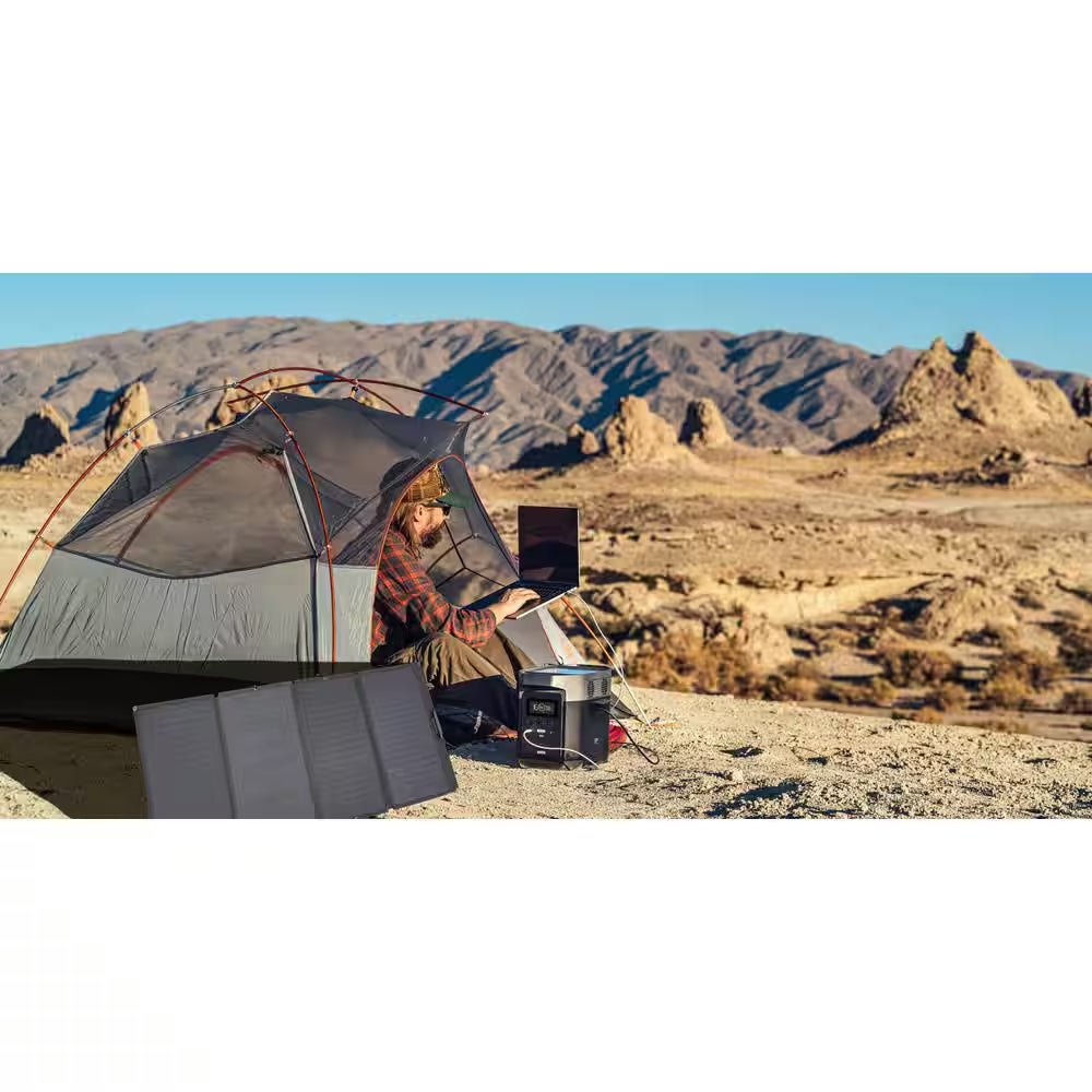 3300-Watt Peak Output DELTA Push Button Start Solar Generator plus 110-Watt Solar Panel