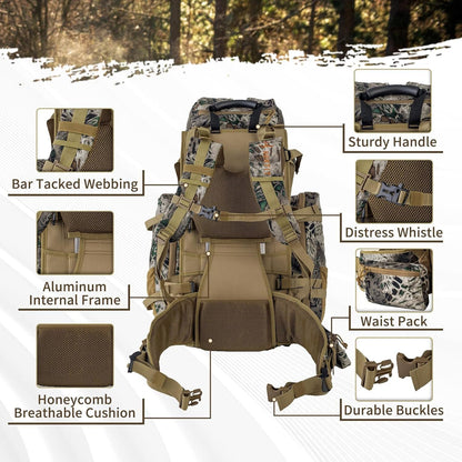 Mens And Womens Military-style Large-capacity Hiking Backpack
