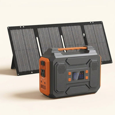 Portable Solar Generator Designed for Off-Grid Power, 300W Output, 280Wh Battery, 60W Foldable Panel