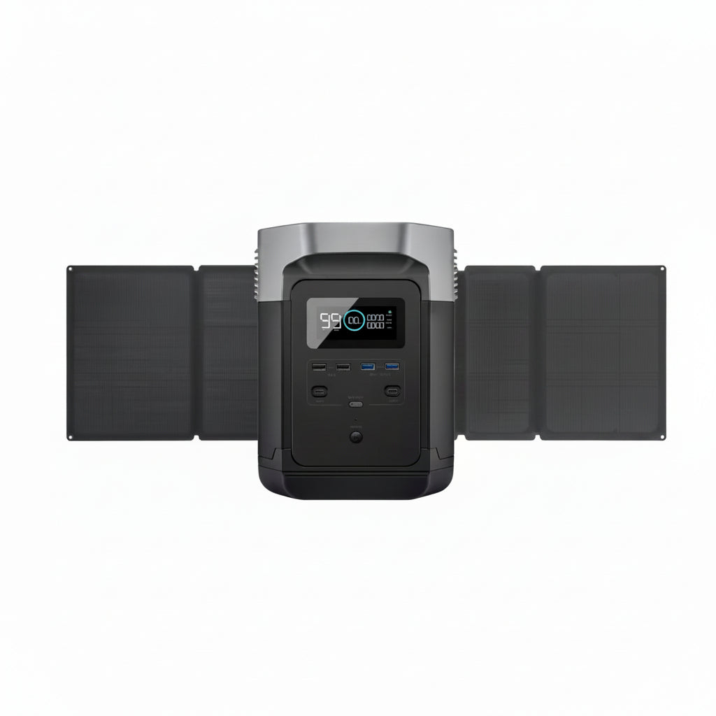 3300-Watt Peak Output DELTA Push Button Start Solar Generator plus 110-Watt Solar Panel