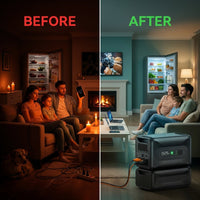 5529Wh Solar Generator, 3840W Output Power Station Lifepo4 Battery Generator Combo for Home Backup — Before & After