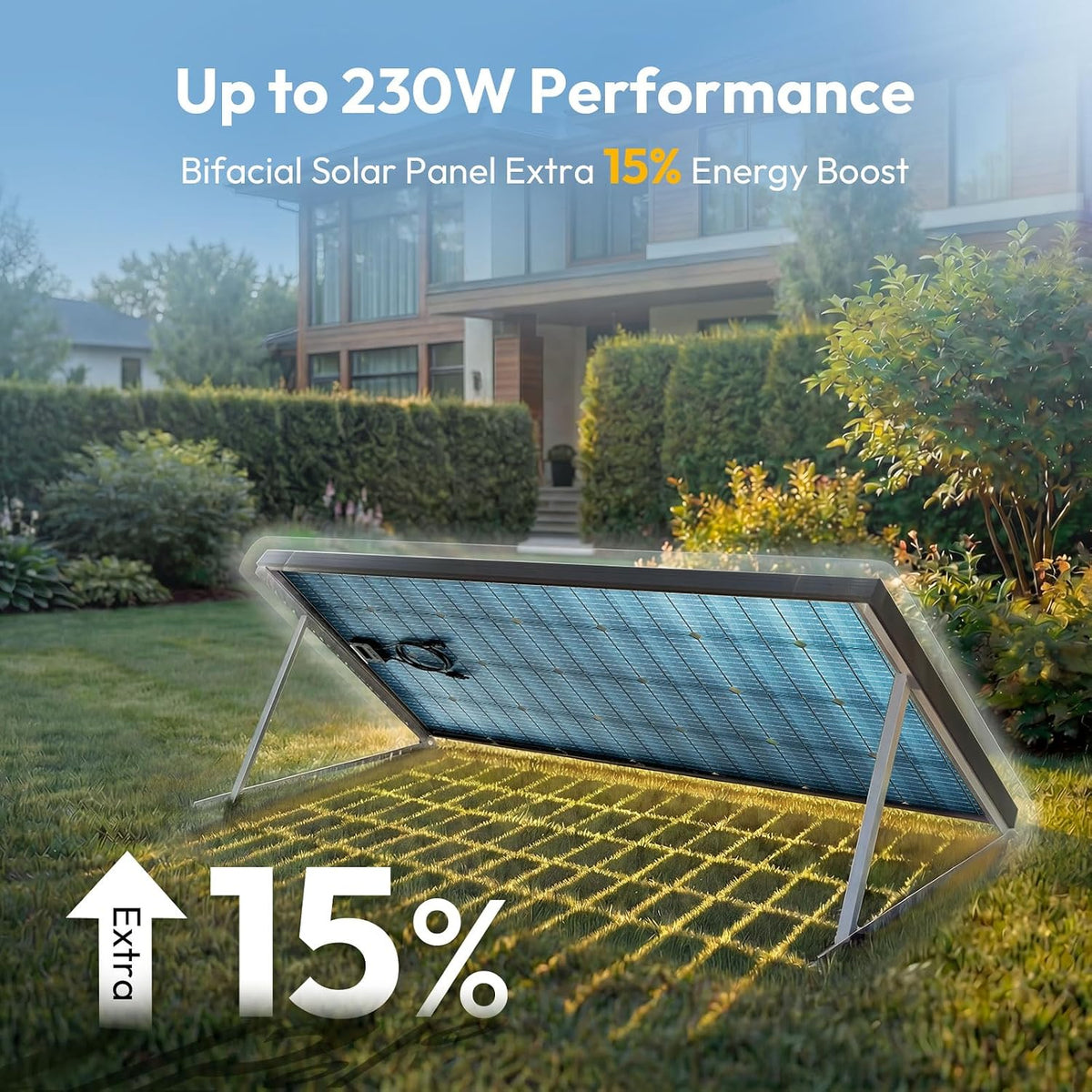 Bifacial 400 Watt Solar Panels 12V 10BB Monocrystalline Solar Panel High Efficiency Solar Module for RV Home Farm Trailer Camper Marine off Grid System(2 PCS 200 Watt)
