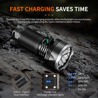 B400 Rechargeable Flashlights 16000 High Lumens, 3280Ft Long Range, Super Bright LED Flashlight Type C Charged, 6 Modes Long Lasting 210 Hours, IPX8 Waterproof for Emergencies, Camping