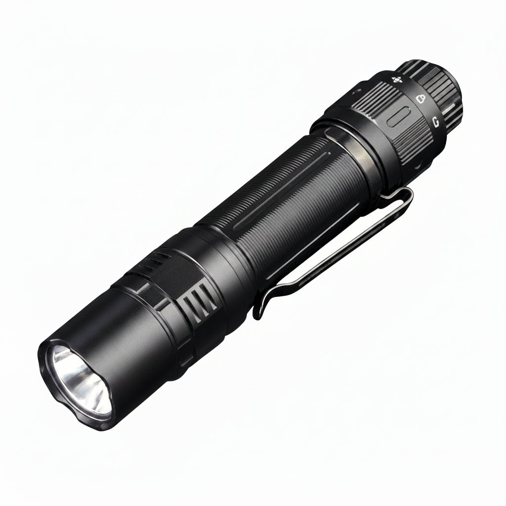 PD36 TAC 3000 Lumen Tactical Flashlight, USB Rechargeable, with 2X ARB-L21-5000U, and Lumentac Organizer