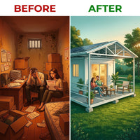 Expandable Tiny House Designed for Self-Sufficient Living, Steel Frame, EPS Insulation, Sandwich Panel Walls — Before & After