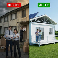 Prefabricated Expandable House for Tiny Homes Business and Solar Powered Modular House — Before & After