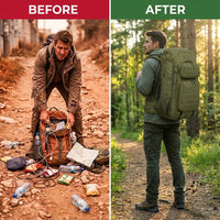 Urban Line, Raider Tactical Hiking Backpack Olive Green — Before & After