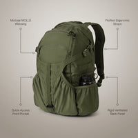 Urban Line, Raider Tactical Hiking Backpack Olive Green — infographic