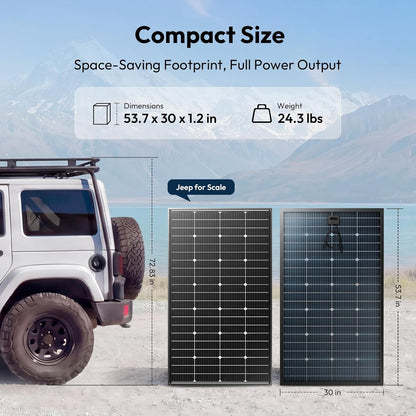 Bifacial 400 Watt Solar Panels 12V 10BB Monocrystalline Solar Panel High Efficiency Solar Module for RV Home Farm Trailer Camper Marine off Grid System(2 PCS 200 Watt)
