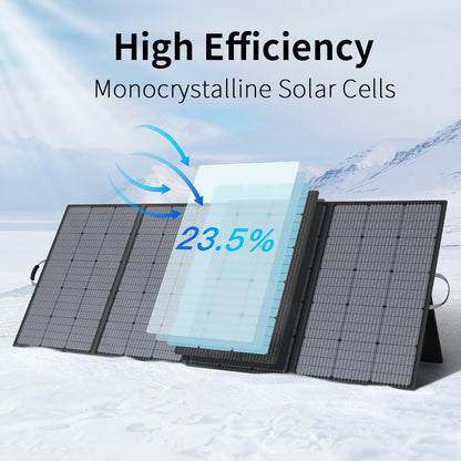 400W Portable Solar Panel, Lightweight Foldable Solar Panels Complete with an Adjustable Kickstand, IP67 Waterproof Solar Charger for Outdoor Camping, Portable Power Station, Motorhome, RV